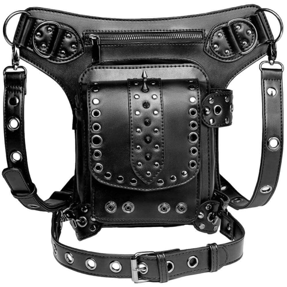 Festival Hip Holster Bag Backpack Sophronia Faux Leather Gothic🦏